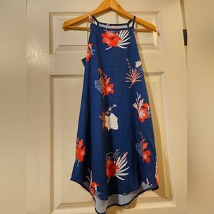 NWT CHVTY Boutique Lightweight Blue Floral Summer Dress Size S